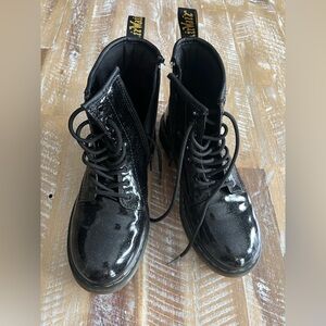 Dr Martens black sparkly boots kids size 4